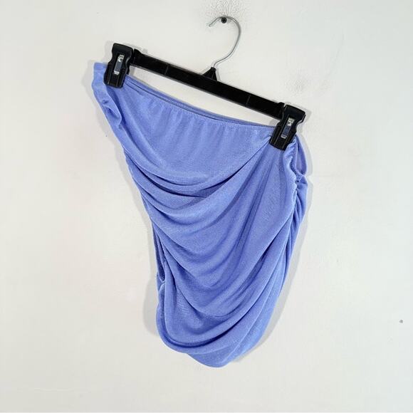 Lioness Periwinkle Shimmer One Shoulder Ruched Crop Top Size XS - Picture 9 of 10